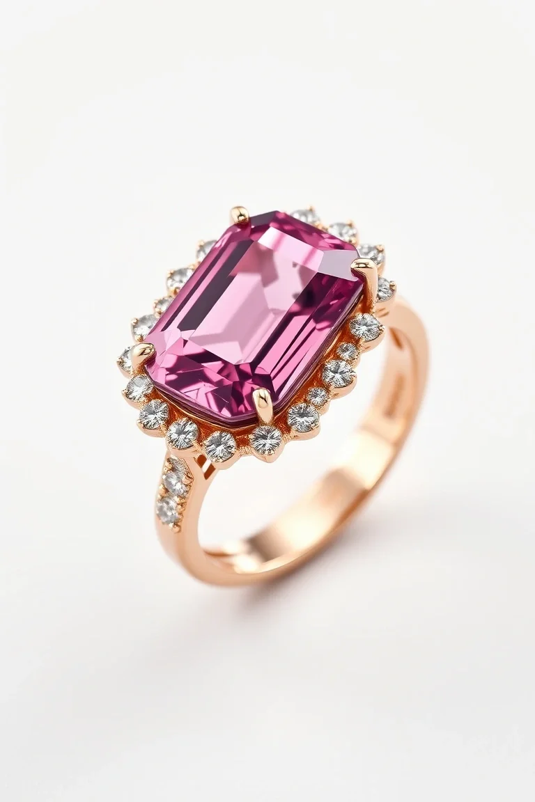 14K CONTEMPORARY PINK TOURMALINE DIAMOND SLIDE