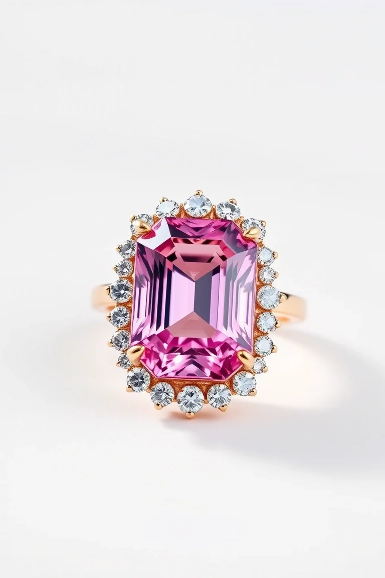 14K CONTEMPORARY PINK TOURMALINE DIAMOND SLIDE
