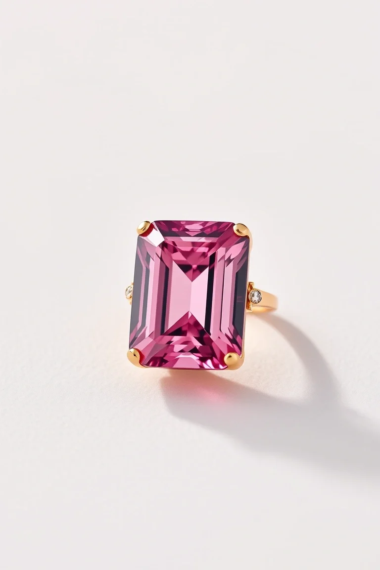 14K CONTEMPORARY PINK TOURMALINE DIAMOND SLIDE