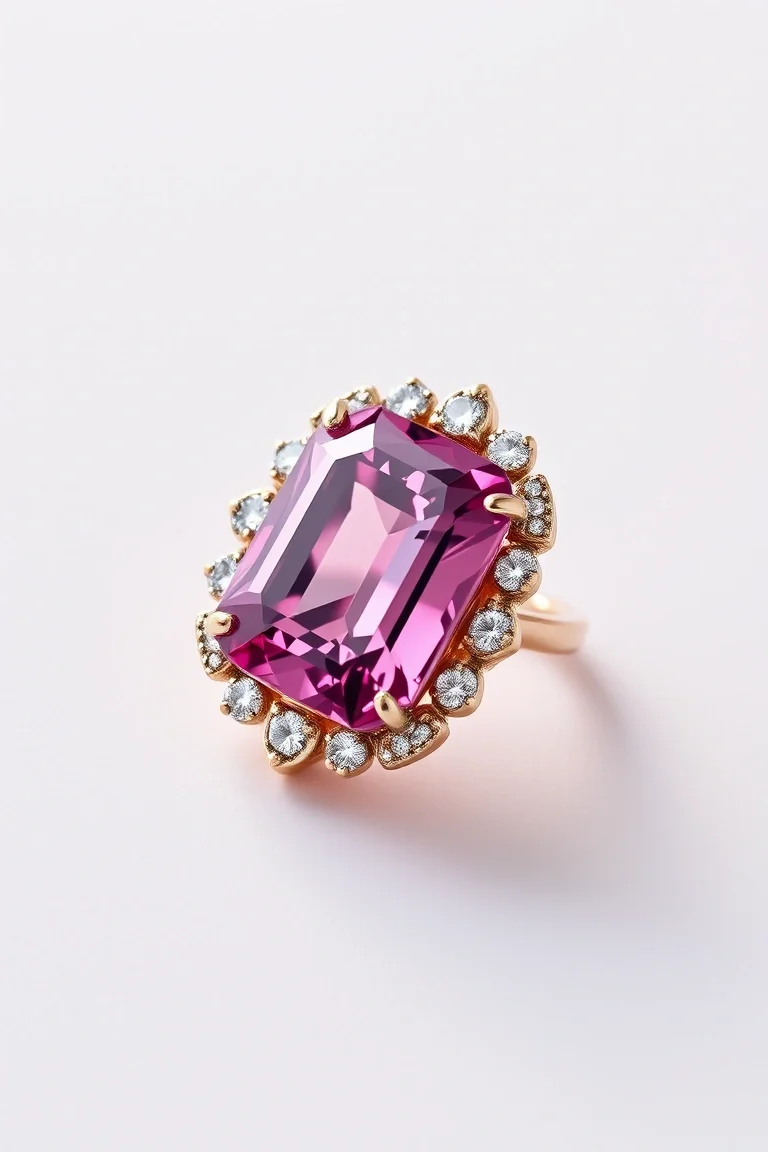 14K CONTEMPORARY PINK TOURMALINE DIAMOND SLIDE