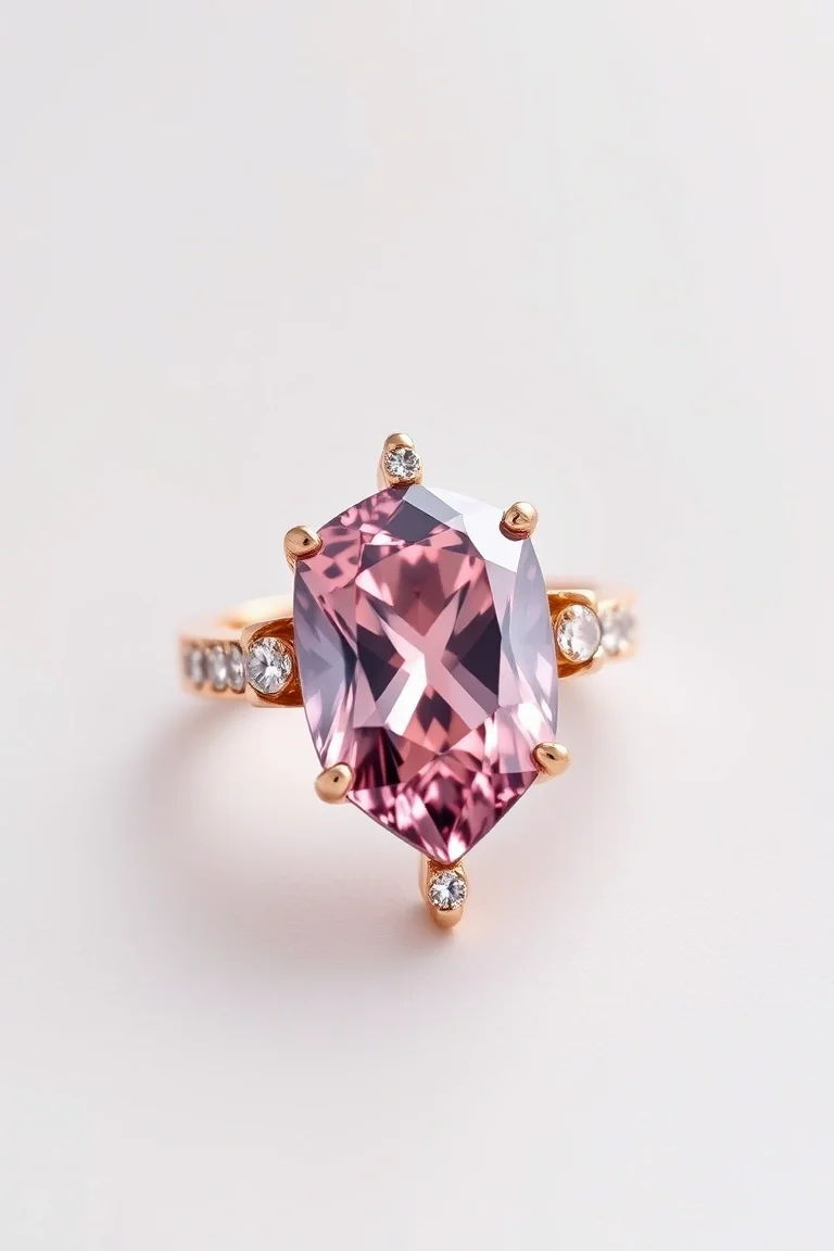 14K CONTEMPORARY PINK TOURMALINE DIAMOND SLIDE