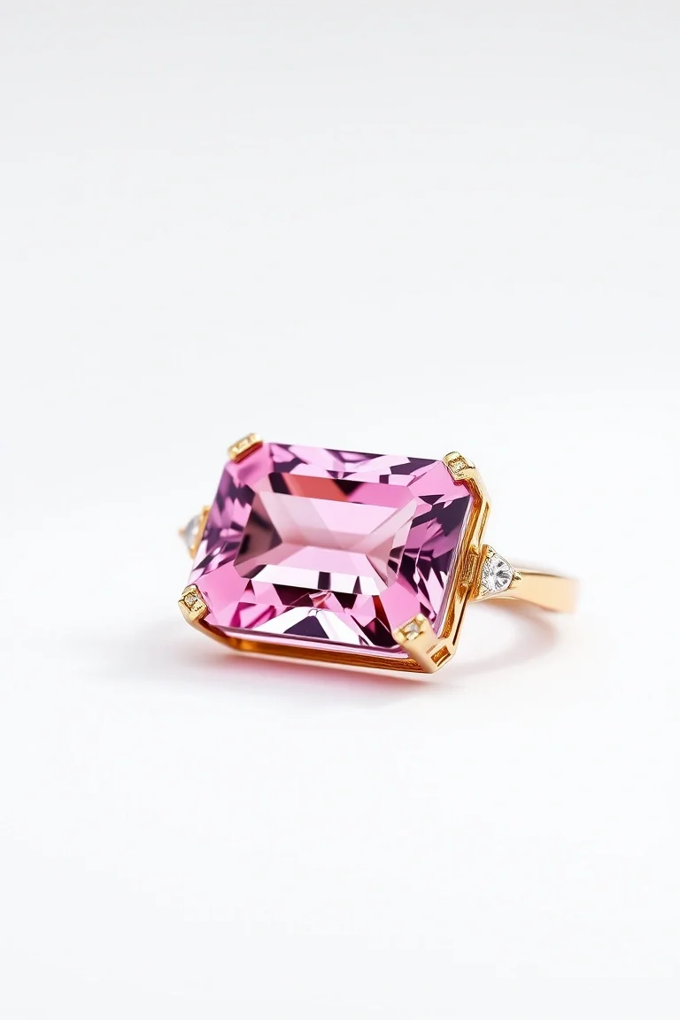 14K CONTEMPORARY PINK TOURMALINE DIAMOND SLIDE
