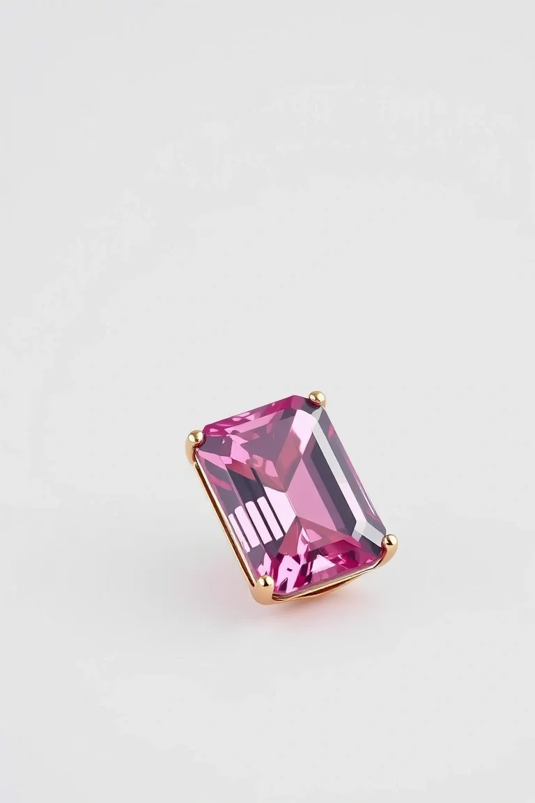 14K CONTEMPORARY PINK TOURMALINE DIAMOND SLIDE
