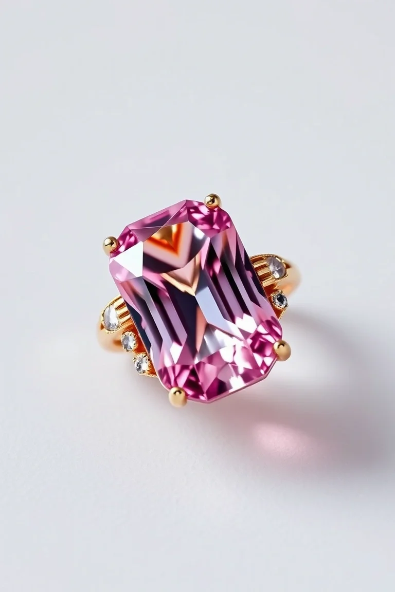 14K CONTEMPORARY PINK TOURMALINE DIAMOND SLIDE