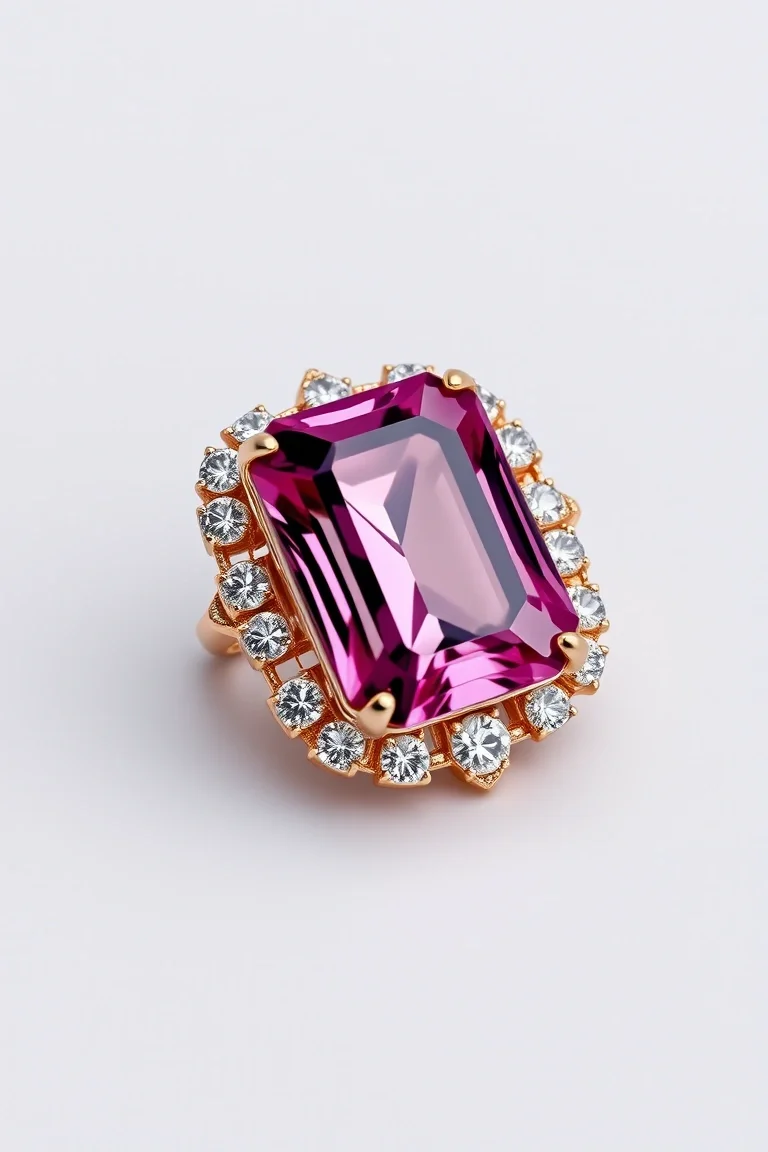 14K CONTEMPORARY PINK TOURMALINE DIAMOND SLIDE