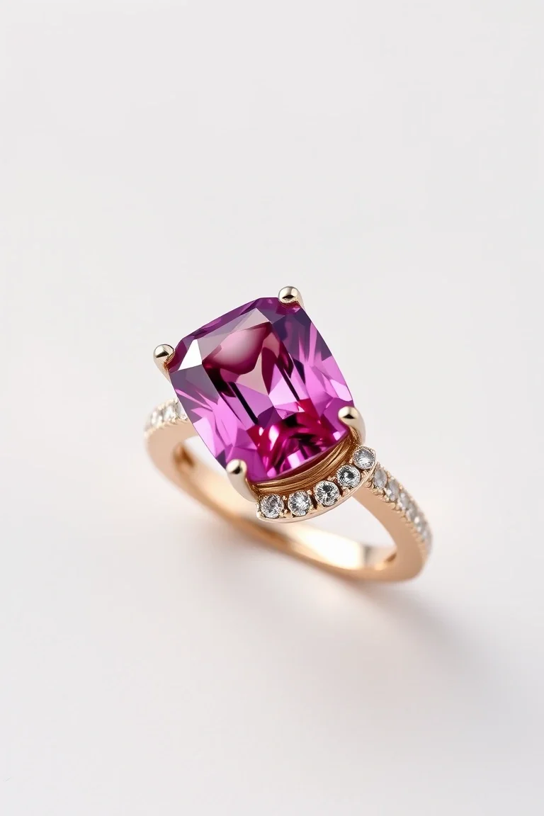 14K CONTEMPORARY PINK TOURMALINE DIAMOND SLIDE