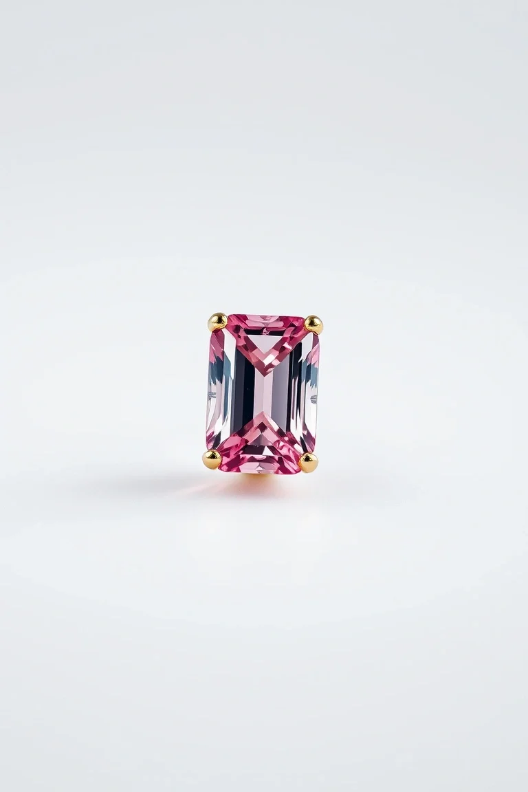 14K CONTEMPORARY PINK TOURMALINE DIAMOND SLIDE