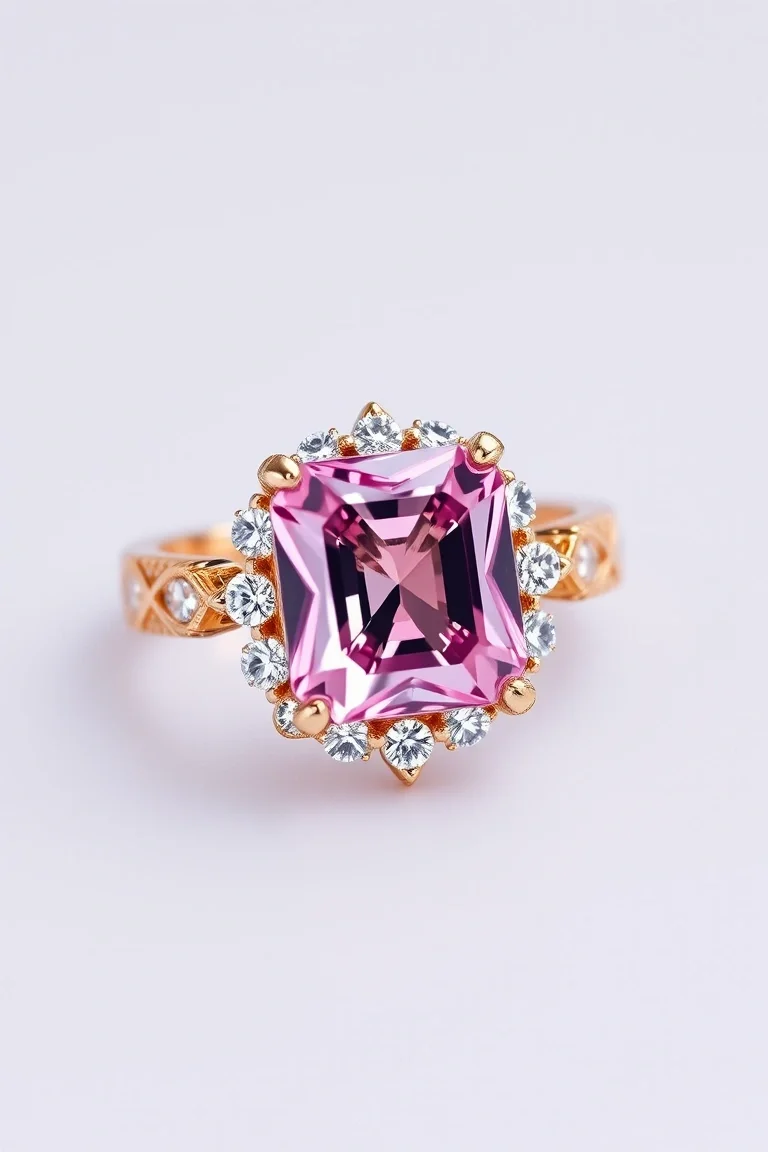 14K CONTEMPORARY PINK TOURMALINE DIAMOND SLIDE