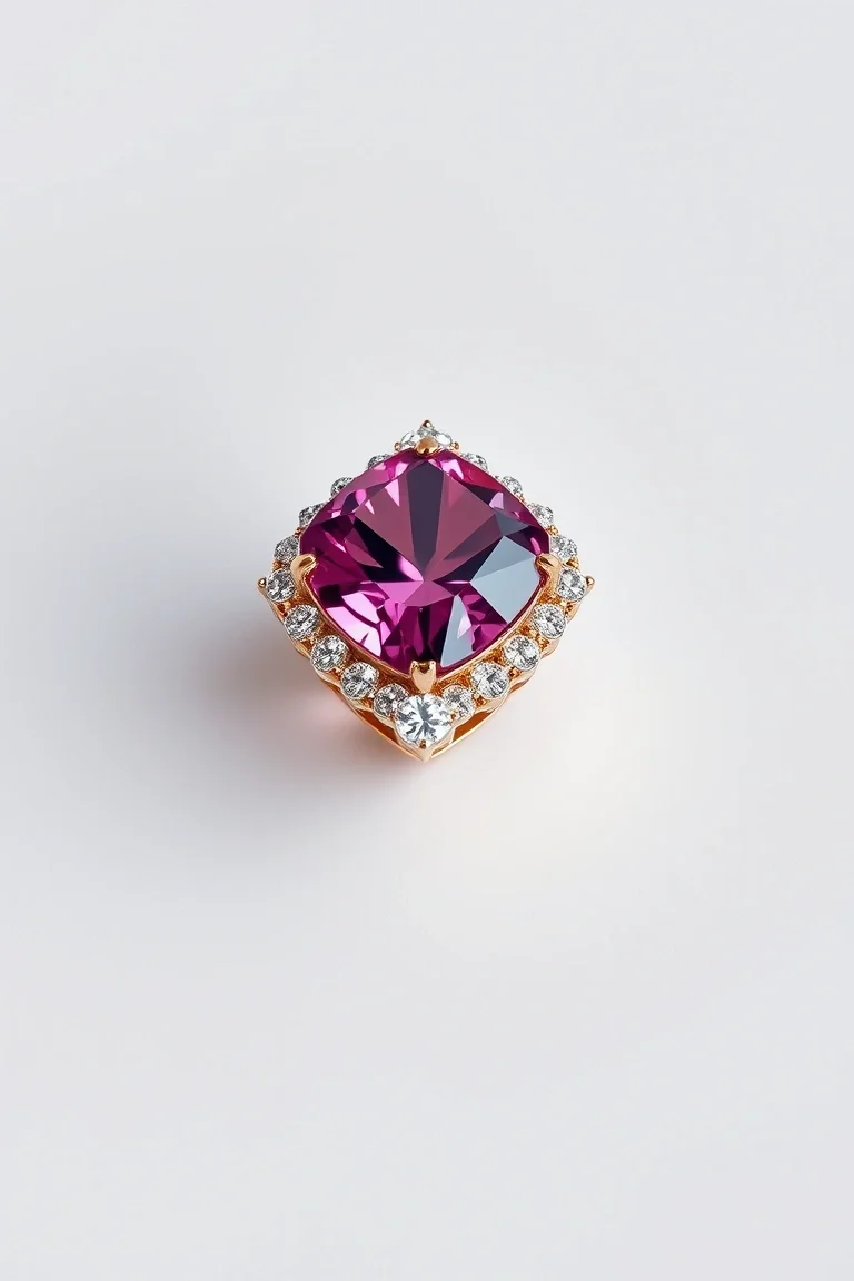 14K CONTEMPORARY PINK TOURMALINE DIAMOND SLIDE