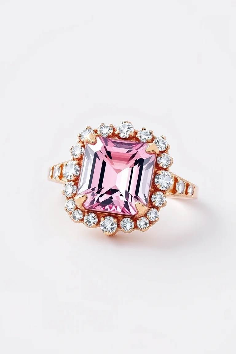 14K CONTEMPORARY PINK TOURMALINE DIAMOND SLIDE