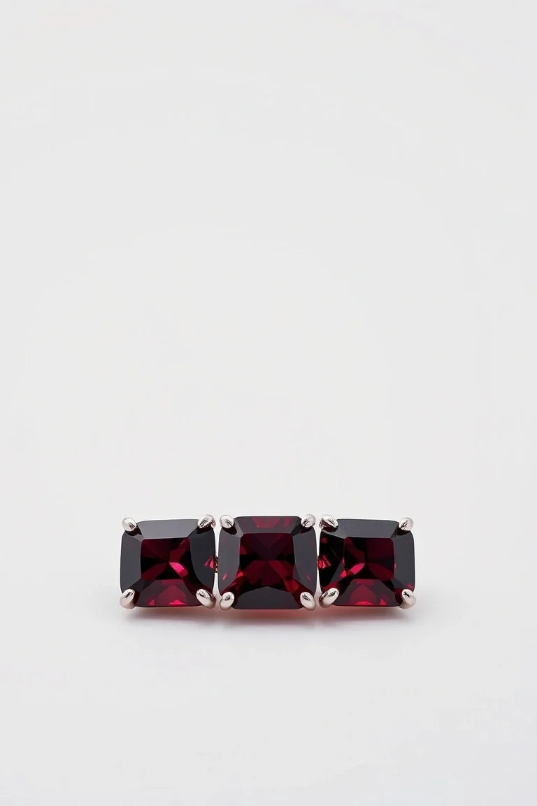 14K CONTEMPORARY RHODALITE GARNET DIAMOND SLIDE