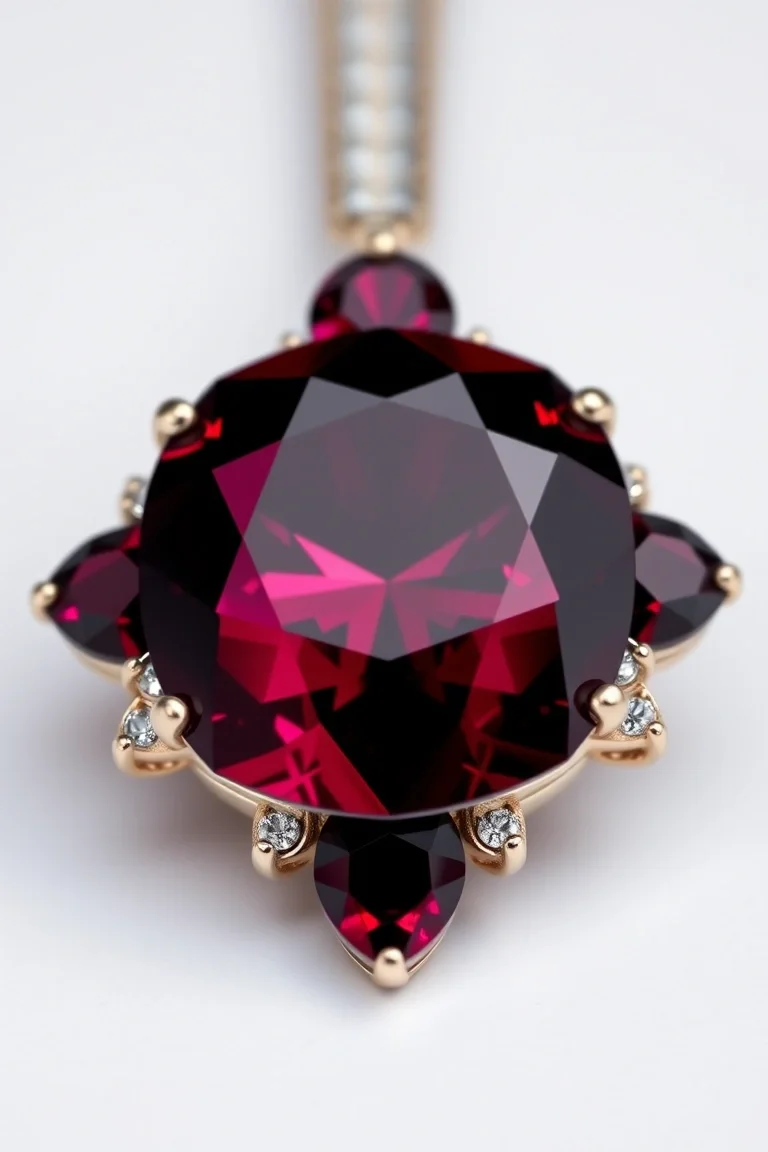 14K CONTEMPORARY RHODALITE GARNET DIAMOND SLIDE