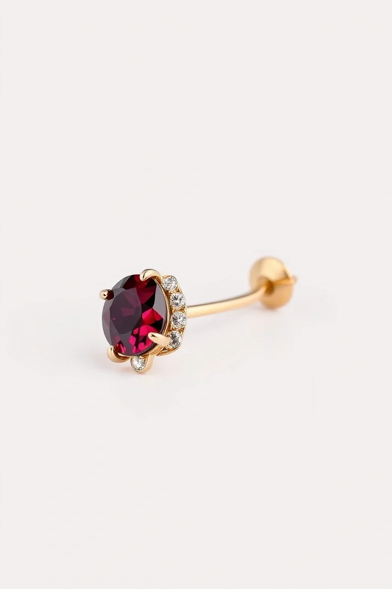 14K CONTEMPORARY RHODALITE GARNET DIAMOND SLIDE