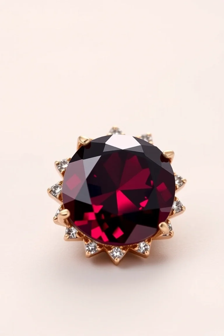 14K CONTEMPORARY RHODALITE GARNET DIAMOND SLIDE