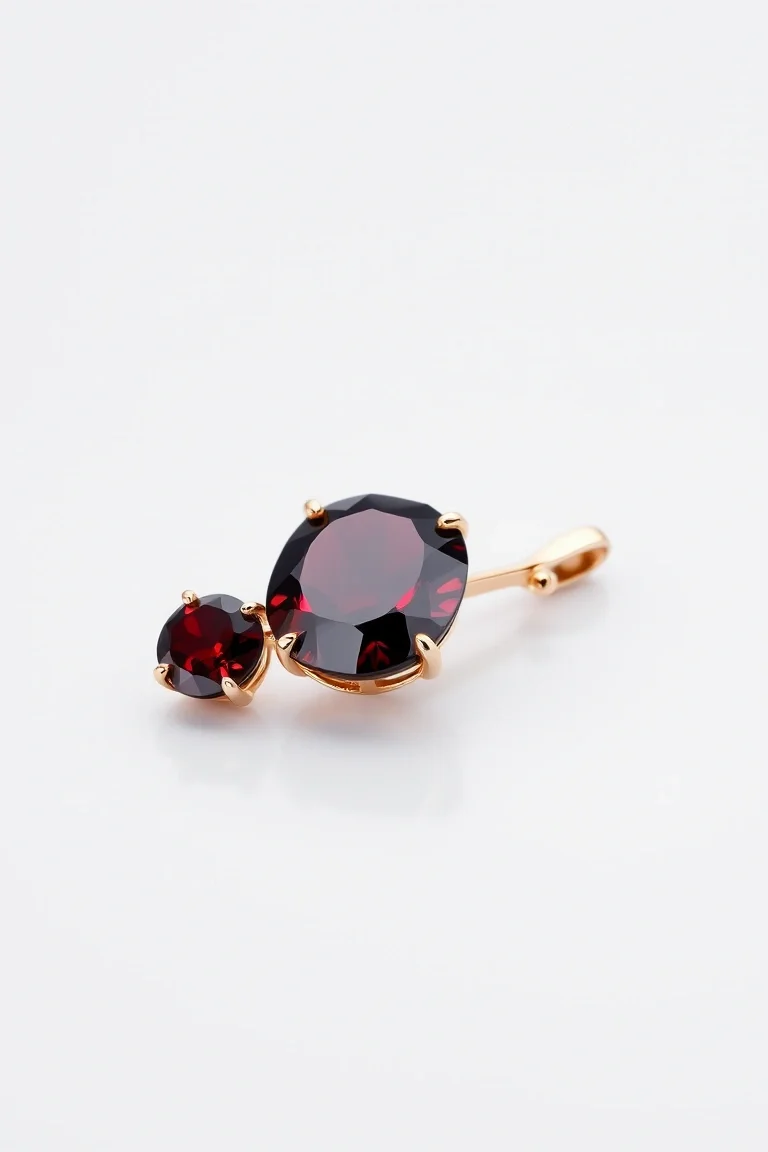 14K CONTEMPORARY RHODALITE GARNET DIAMOND SLIDE
