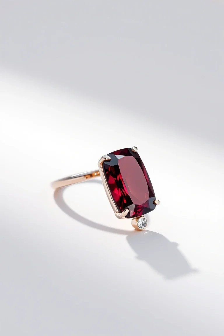 14K CONTEMPORARY RHODALITE GARNET DIAMOND SLIDE