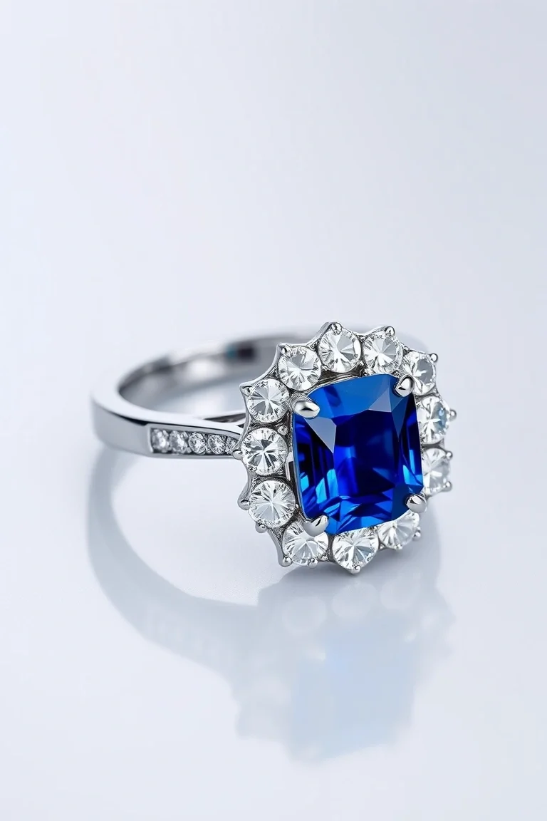 14K CONTEMPORARY SAPPHIRE DIAMOND RING