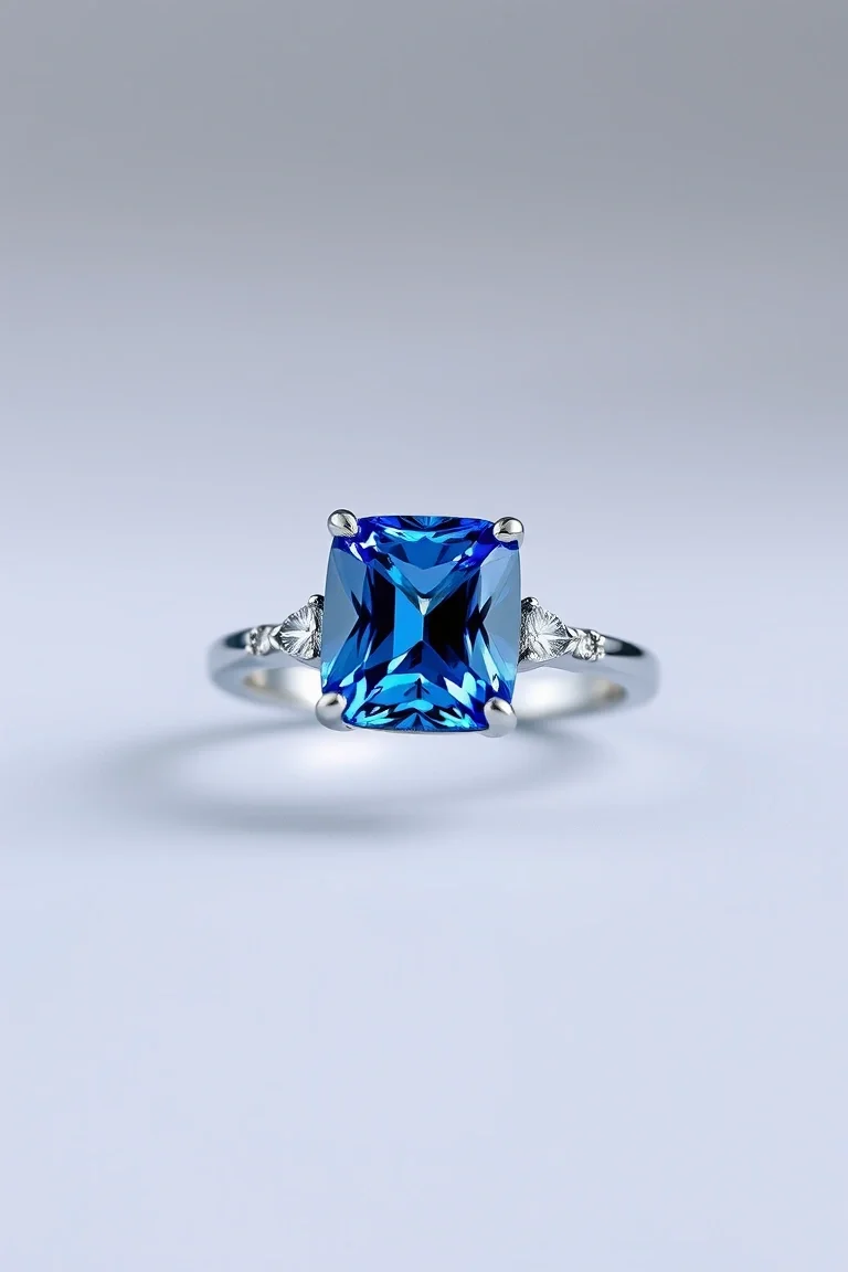 14K CONTEMPORARY SAPPHIRE DIAMOND RING