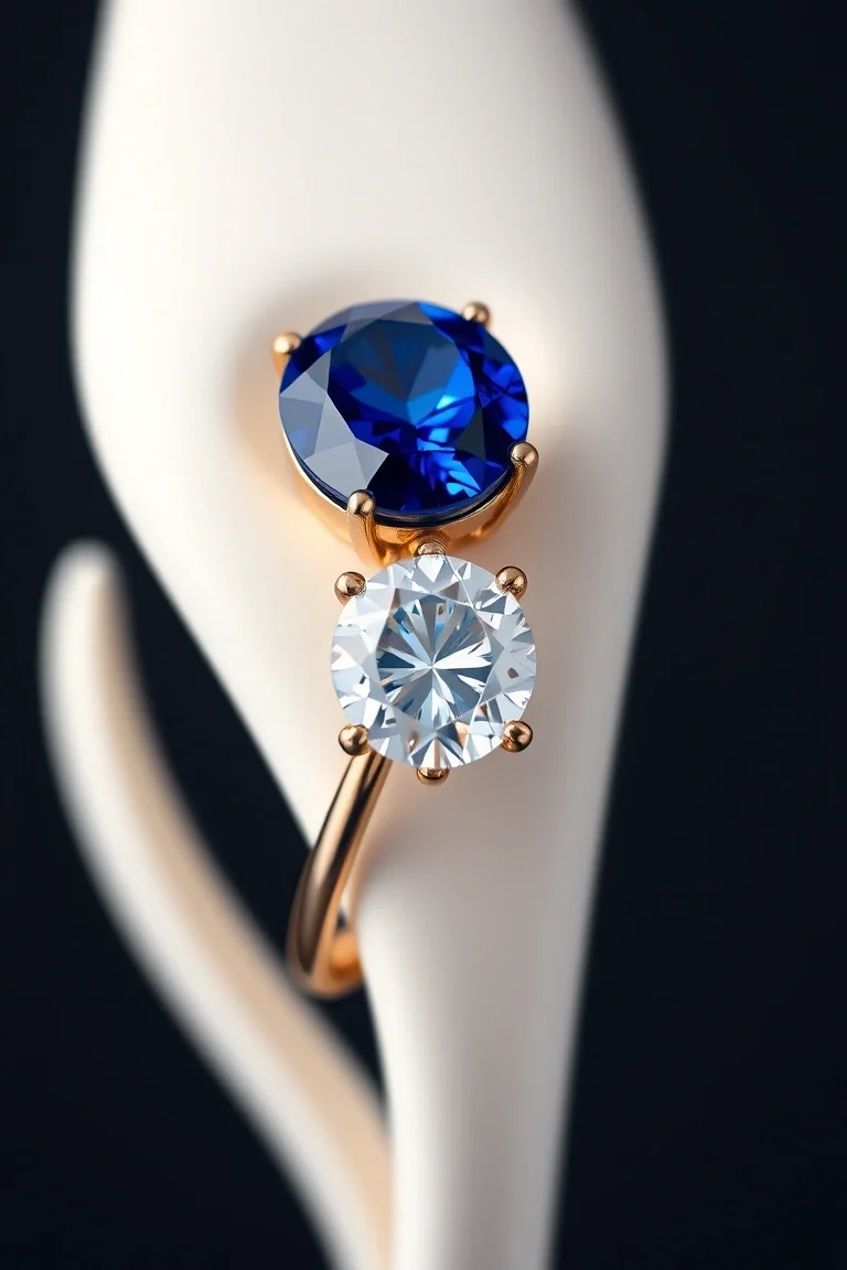 14K CONTEMPORARY SAPPHIRE DIAMOND SLIDE