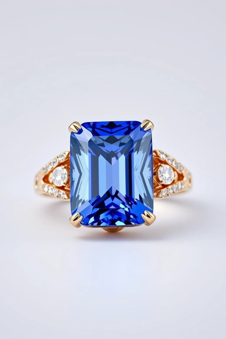 14K CONTEMPORARY TANZANITE DIAMOND SLIDE