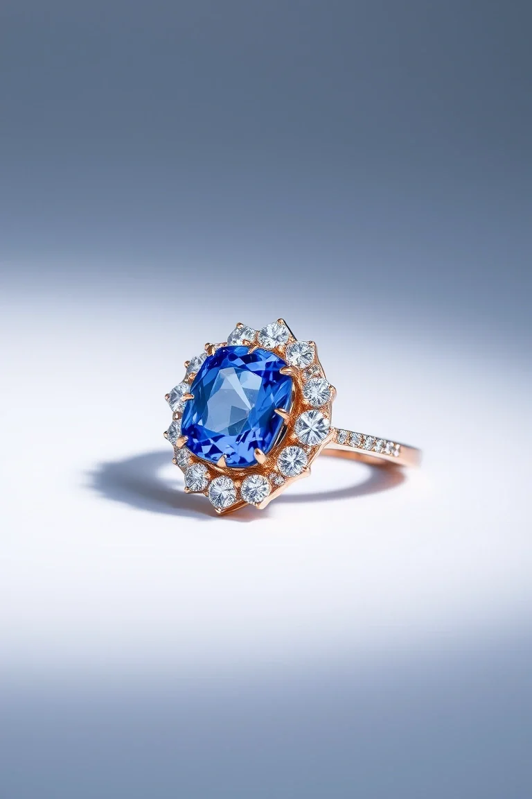 14K CONTEMPORARY TANZANITE DIAMOND SLIDE