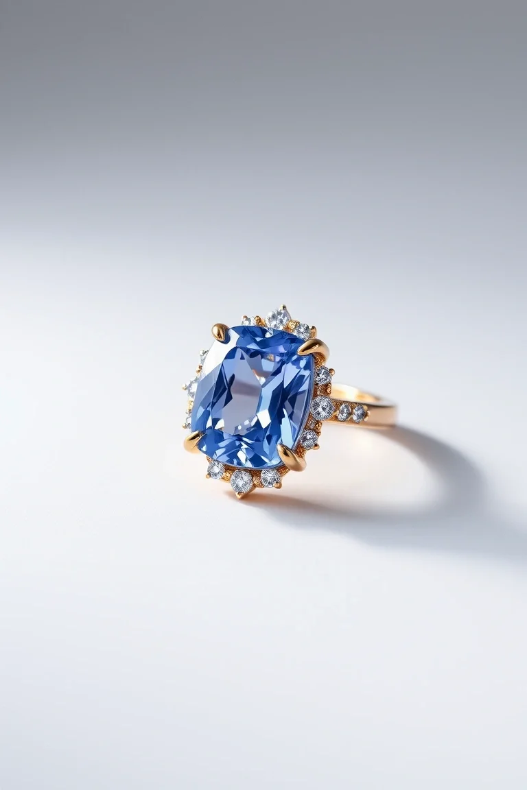 14K CONTEMPORARY TANZANITE DIAMOND SLIDE