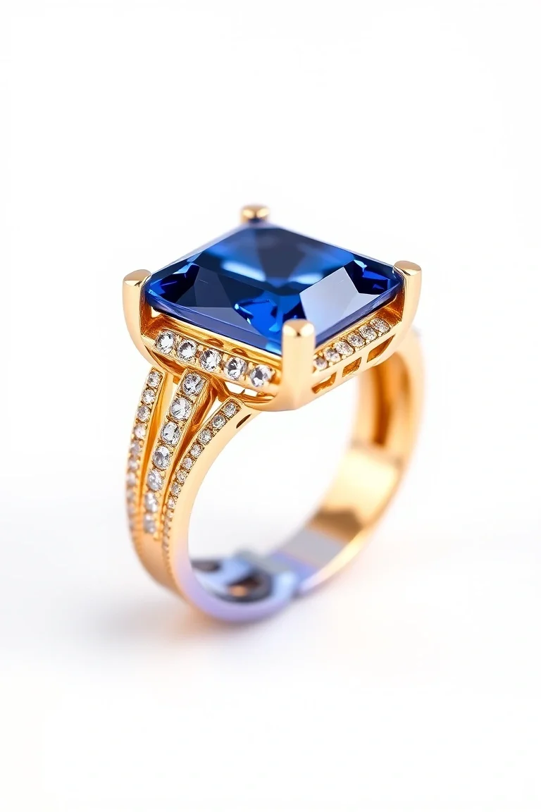14K CONTEMPORARY TANZANITE DIAMOND SLIDE