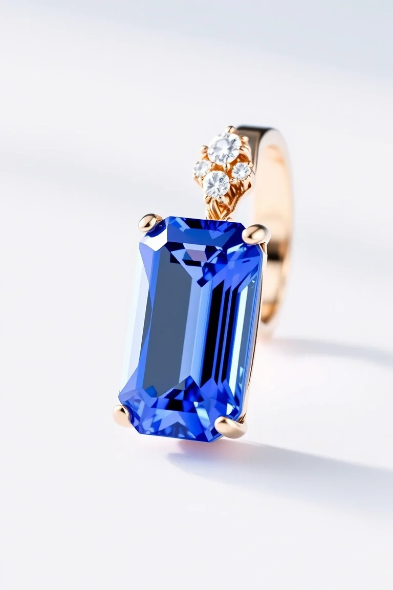 14K CONTEMPORARY TANZANITE DIAMOND SLIDE