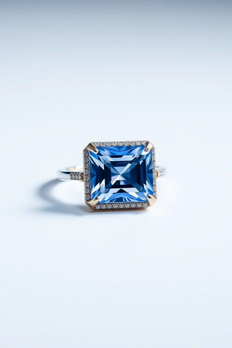 14K CONTEMPORARY TANZANITE DIAMOND SLIDE