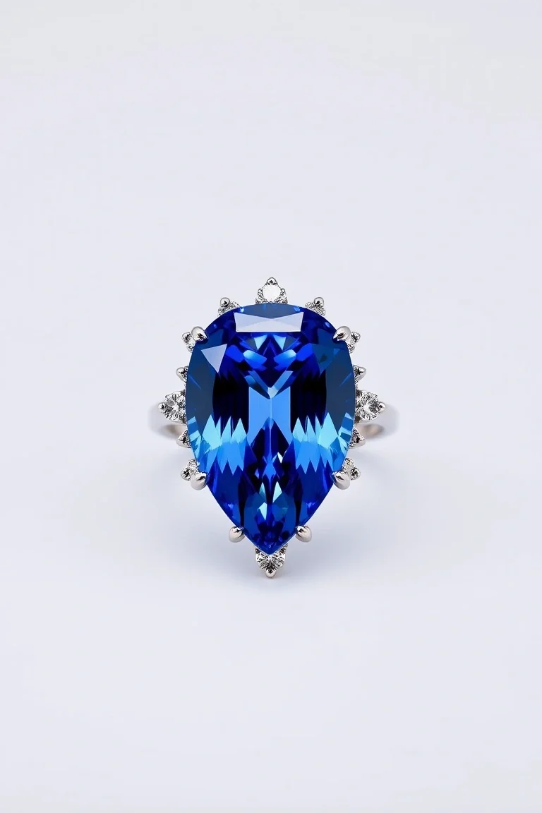 14K CONTEMPORARY TANZANITE DIAMOND SLIDE