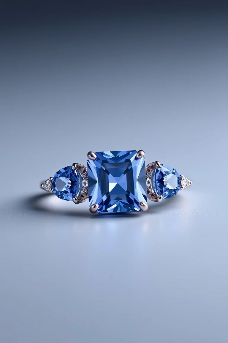 14K CONTEMPORARY TANZANITE DIAMOND SLIDE