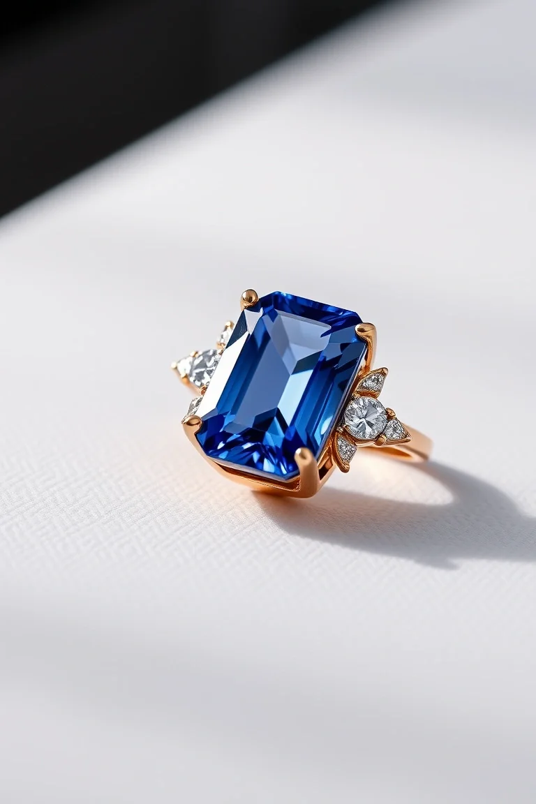 14K CONTEMPORARY TANZANITE DIAMOND SLIDE