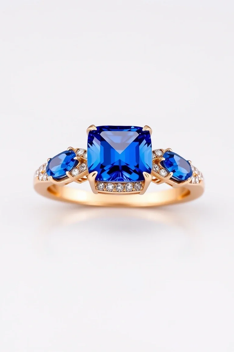 14K CONTEMPORARY TANZANITE DIAMOND SLIDE