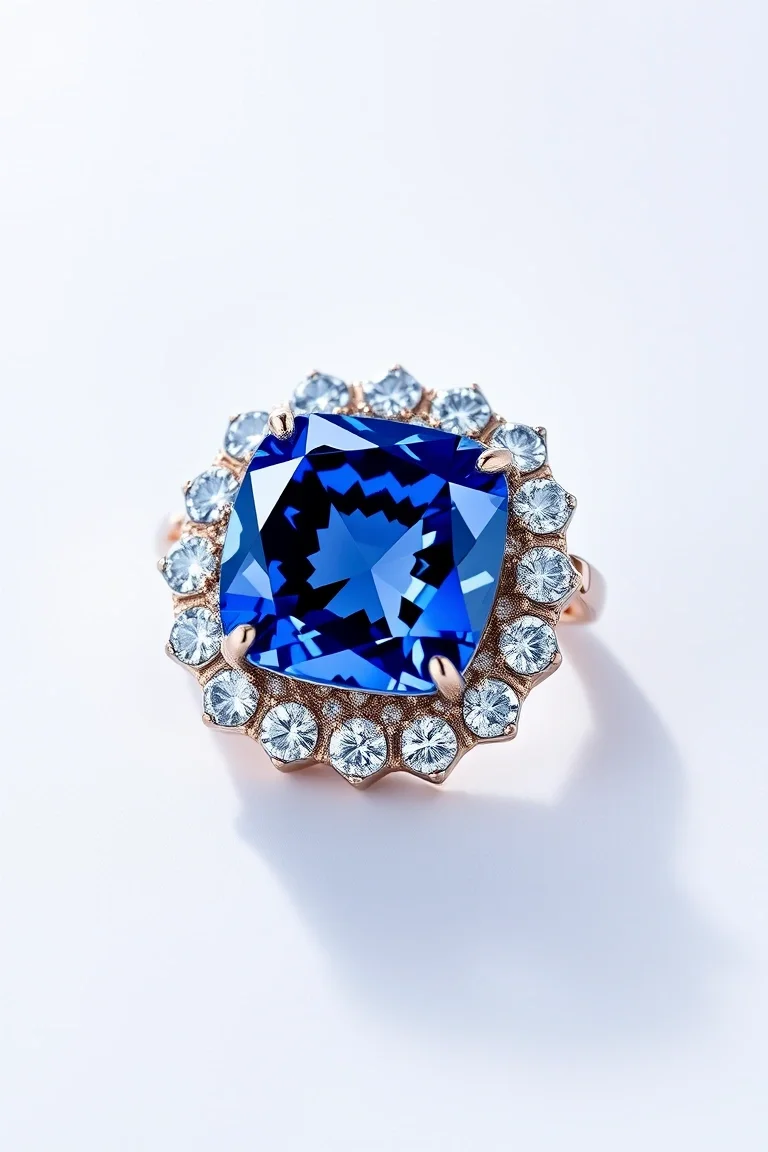 14K CONTEMPORARY TANZANITE DIAMOND SLIDE