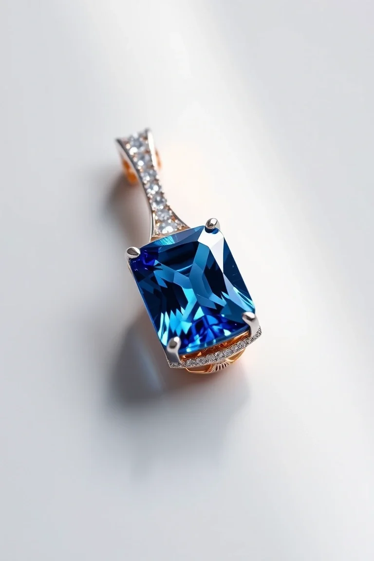 14K CONTEMPORARY TANZANITE DIAMOND SLIDE