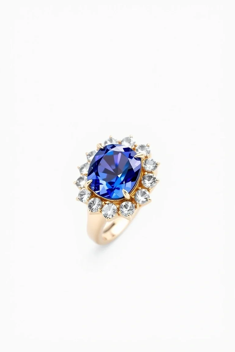 14K CONTEMPORARY TANZANITE DIAMOND SLIDE