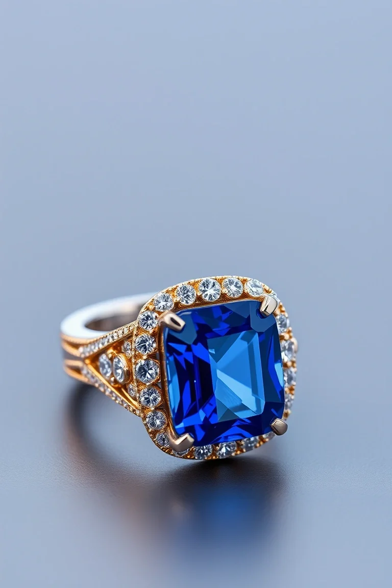14K CONTEMPORARY TANZANITE DIAMOND SLIDE