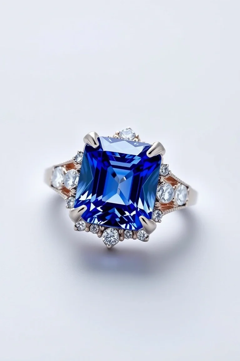 14K CONTEMPORARY TANZANITE DIAMOND SLIDE