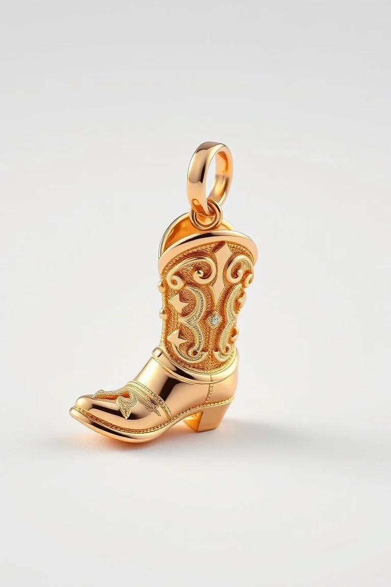 14K Cowboy Boot Charm