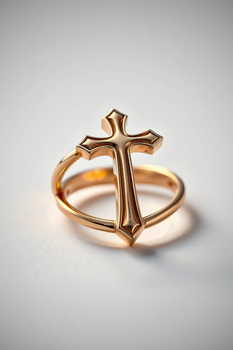 14K Cross Ring
