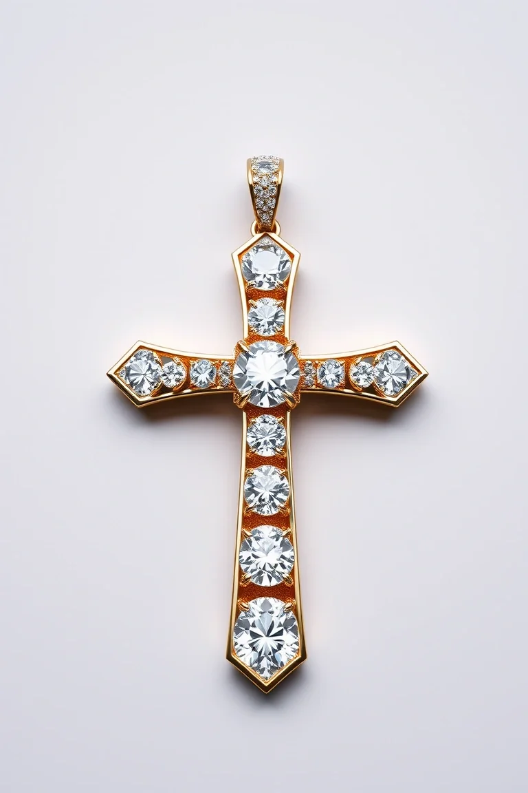 14K Cubic Zirconia Cross