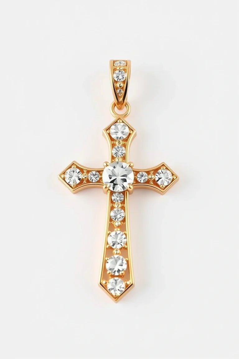 14K Cubic Zirconia Cross