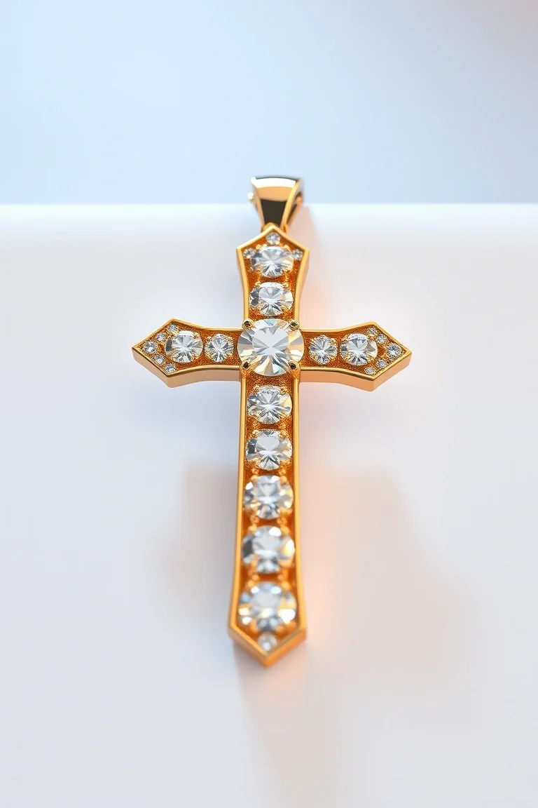 14K Cubic Zirconia Cross