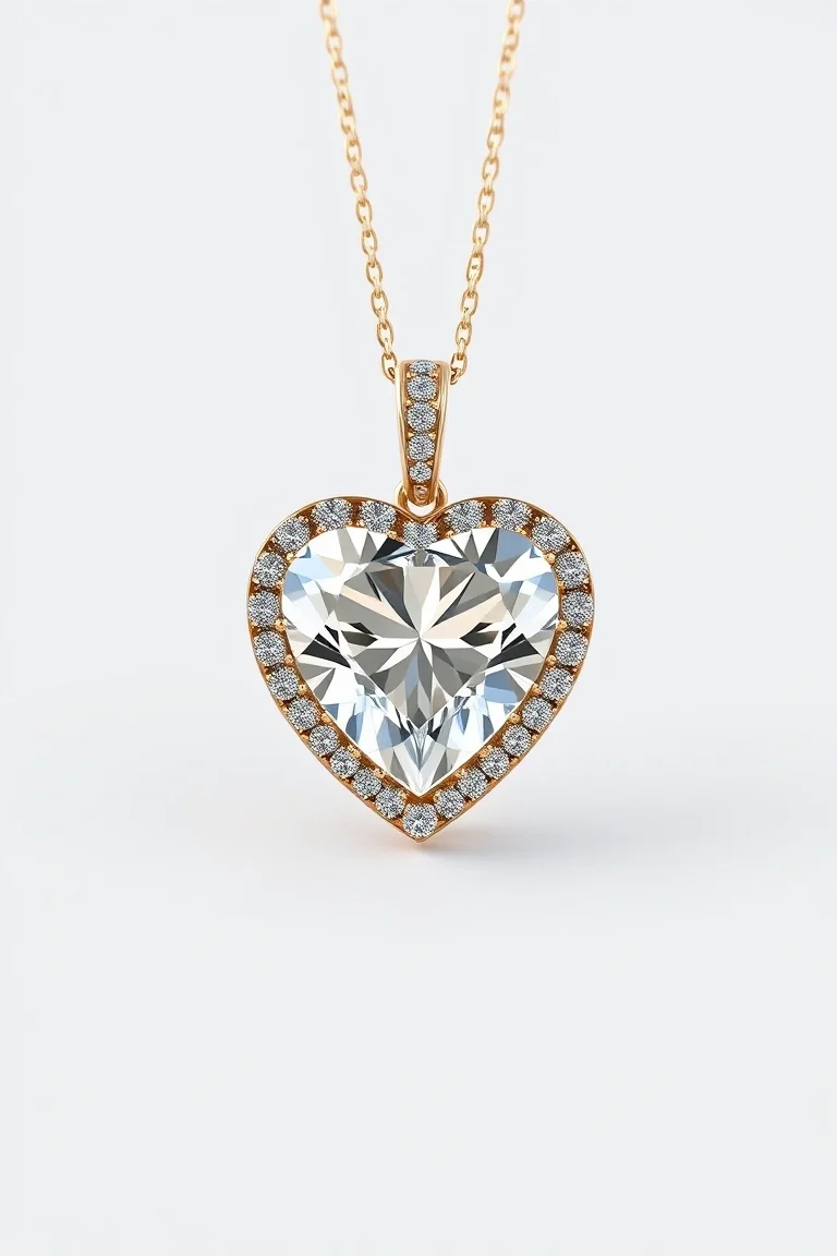 14K Cubic Zirconia Heart