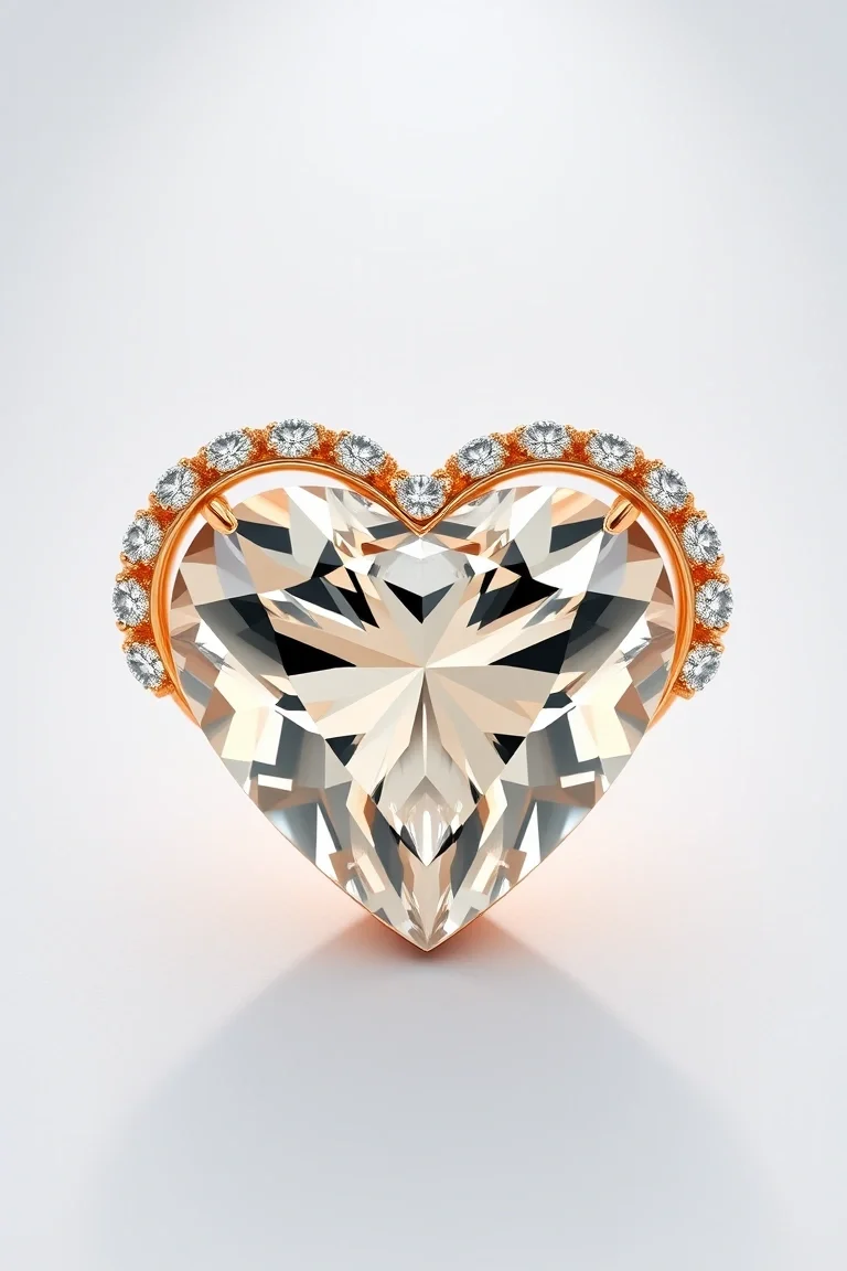 14K Cubic Zirconia Heart