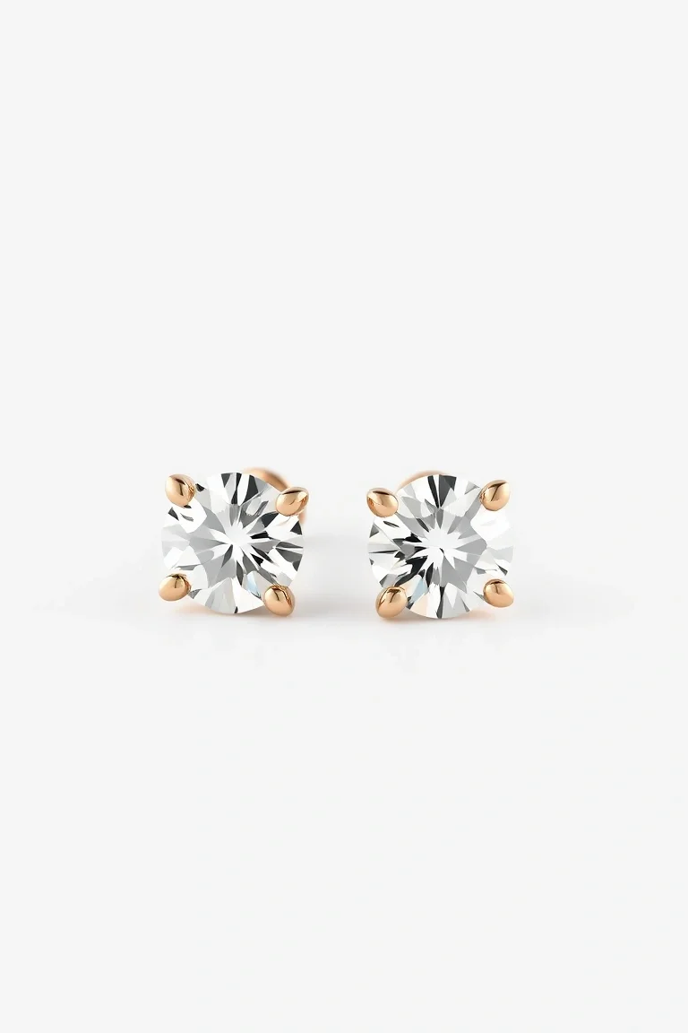 14K Cubic Zirconia Stud Earrings