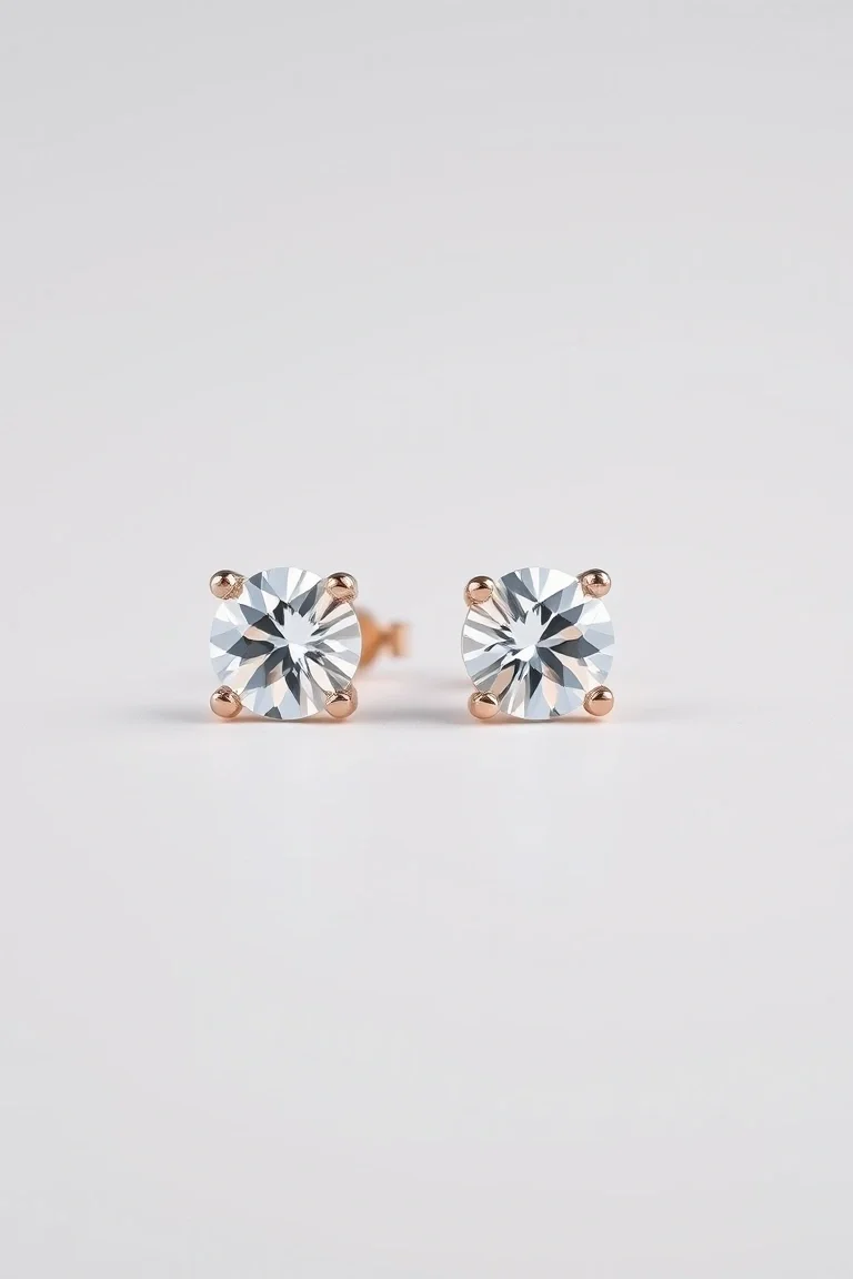 14K Cubic Zirconia Stud Earrings
