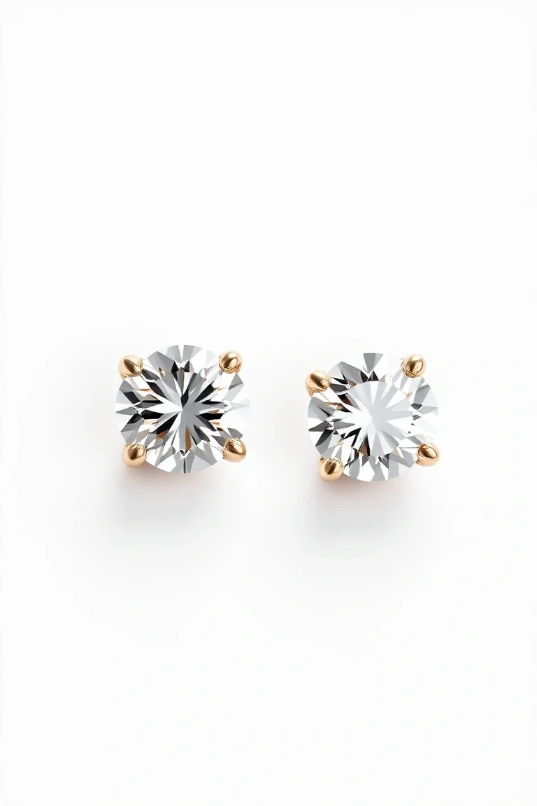 14K Cubic Zirconia Stud Earrings