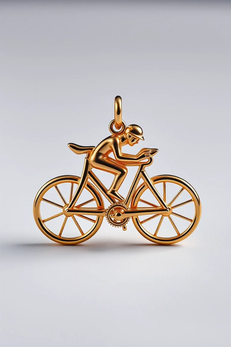 14K Cyclist Charm