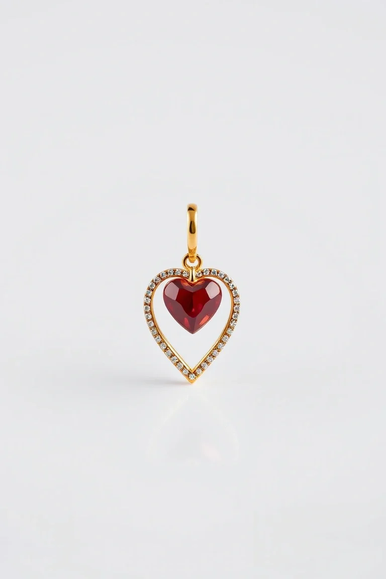 14K Dangle Heart Ring